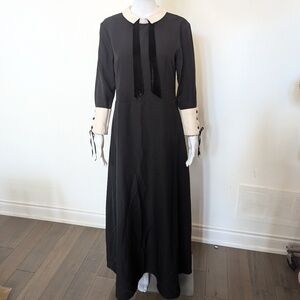 VINTAGE Long Black Collar and Cuff Dress